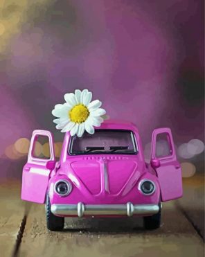 Purple Volkswagen Beetle Paint By Numbers