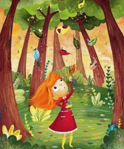 Girl Kid In Forest Paint By Numbers