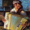 Girl Playing Accordian Paint By Numbers