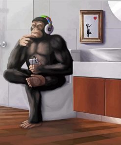 Monkey On Toilet Paint By Numbers