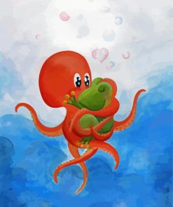 Octopus Kissing Frog Art paint by numbers