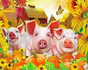 Cute Pigs Paint by Numbers