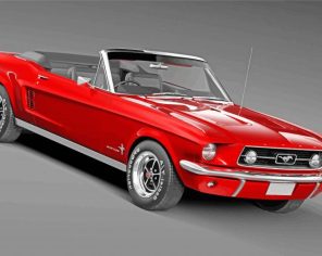 Red Mustang Paint By Numbers