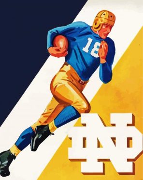 Retro Notre Dame Football paint by numbers