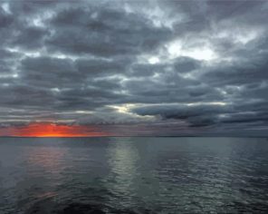 Sea And Grey Sky Paint By Numbers