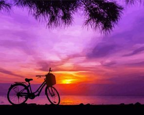 Bicycle On Beach Diamond Paintings