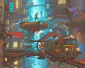 Steampunk City Art paint by numbers