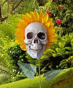 Sunflower Skull Paint by Numbers