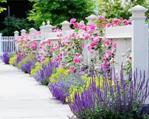 Fence And Flowers Paint By Numbers