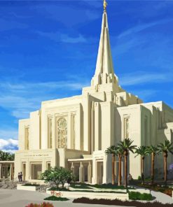 White Gilbert Temple paint by numbers