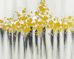 Abstract Gold Flowers paint by numbers