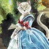 Adorable Cat In Dress Paint By Numbers