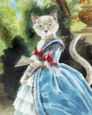 Adorable Cat In Dress Paint By Numbers