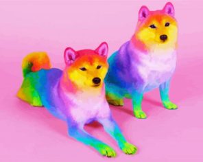 Adorable Rainbow Dog Paint By Numbers