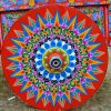 Colorful Ox Cart Wheel paint by numbers