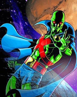 Aesthetic Martian Manhunter paint by numbers