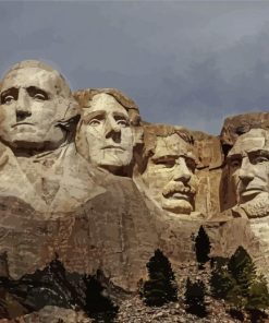 Aesthetic Mount Rushmore paint by numbers