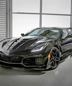 Black Corvette ZR1 paint by numbers