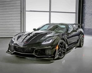 Black Corvette ZR1 paint by numbers