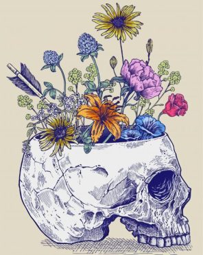 Bloom Skull paint by numbers