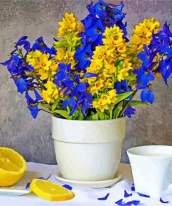 Blue And Yellow Flowers paint by numbers