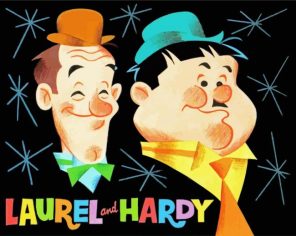 Laurel And Hardy Cartoon paint by numbers