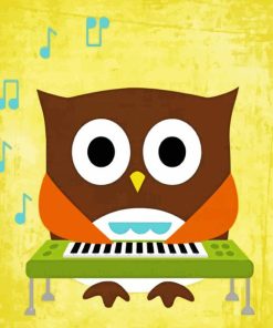 Owl Playing Piano paint by numbers