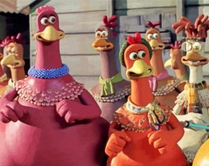 Chicken Run Characters paint by numbers