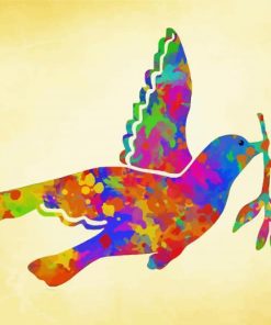 Colorful Peace Dove Paint By Numbers