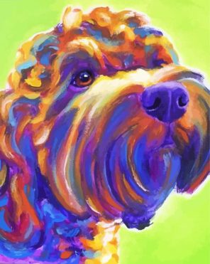 Colorful Cockapoo paint by numbers