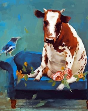 Cow And Bird paint by numbers