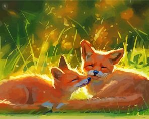 Cute Fox Couple Paint By Numbers