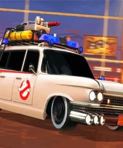 Ecto 1 Car On Road paint by numbers