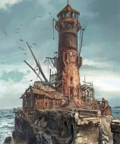 Medieval Lighthouse Paint By Numbers