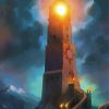 Fantasy Medieval Lighthouse paint by numbers