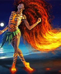 Fantasy Hawaiian Dancer paint by numbers