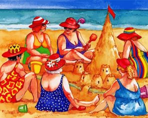 Fat Ladies Beach paint by numbers