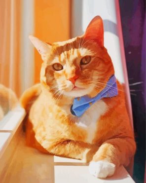 Cat With Blue Bow Tie paint by numbers