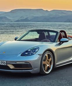 Grey Porsche Boxster paint by numbers