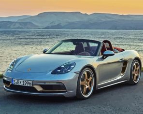 Grey Porsche Boxster paint by numbers