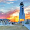 Gulfport Lighthouse Sunset paint by numbers