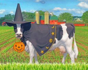 Halloween Cow paint by numbers