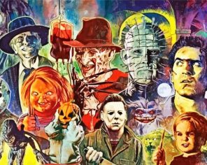 Horror Movies Collage paint by numbers