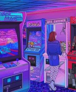 Illustration Arcade Game paint by numbers