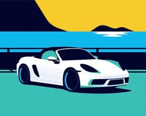 Illustration Porsche Boxter Paint By Numbers