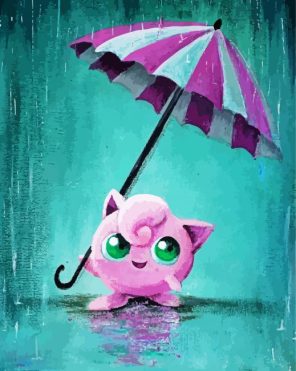 Jugglypuff With Umbrella paint by numbers