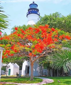 Key West Lighthouse paint by numbers