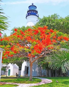 Key West Lighthouse paint by numbers