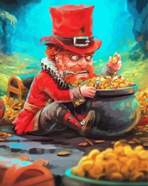 Leprechaun With Gold paint by numbers