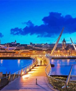 Londonderry Bridge At Night paint by numbers